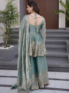 NOIIR PIGEON Salwar Kameez brodé violet pour femme, tenue traditionnelle indienne et pakistanaise pour mariage, coupe régulière, longueur standard - Product Image 3