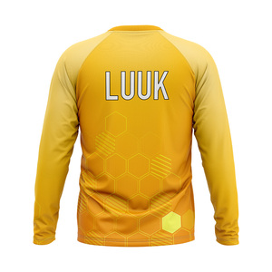 Camiseta de Manga Larga con Cuello Redondo, Estampado Geométrico, Secado Rápido, Top Deportivo para Hombre, Todas las Temporadas, Ropa Deportiva de Compresión - Product Image 2