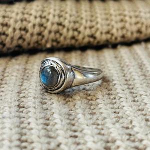 Vintage Labradorite Brass Gemstone <b>Ring</b> Silver Plated Bohemian <b>Statement</b> Tribal Wholesale <b>Ring</b> Women - Product Image 4