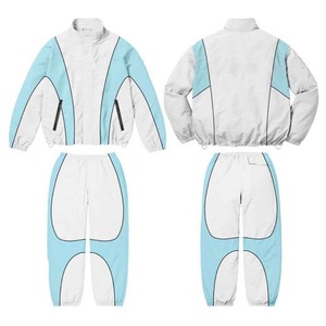 Custom Men's Nylon Windbreaker Tracksuit Zip Up Reflective Stripe Jacket and Pants Water Resistant <b>Set</b> - Product Image 2