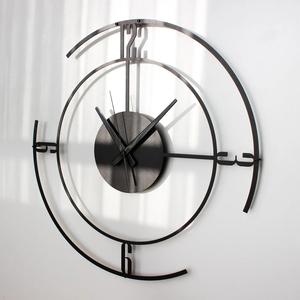 Unique Modern Metal Wall <b>Clock</b>, Minimalist Wall <b>Clock</b>, Large Silent Wall <b>Clock</b>, Metal Wall Art Decor, Valentine Gift - Product Image 1