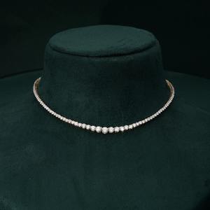 Collar de Diamantes Graduados Regal en Oro Amarillo, Corte Brillante, Piedras Preciosas Cultivadas en Laboratorio, Certificado IGI, Regalo de Boda Moderno para Mujer - Product Image 2
