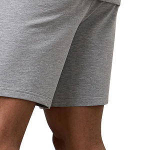 Pantalones Cortos Deportivos de Felpa de Algodón Gris Jaspeado para Hombre, Cintura Elástica, Suaves al Tacto, para Entrenamiento, Fitness, Casual, Descanso y Actividades - Product Image 4