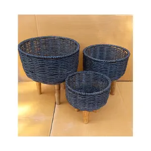 Cesta de vaso com suporte para plantas em ambientes internos, cesto de cordas de juta, planejadores artesanais feitos por shah