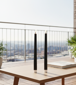 <b>Black</b> Taper <b>Candles</b> – Set of 2 they are ideal for dining tables, living rooms, bedrooms, balconies, weddings. - Product Image 2