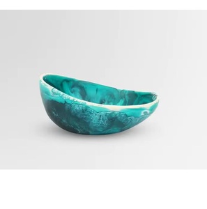 Tazón para Servir de Resina Pulida Hecho a Mano, Apto para Alimentos, con Patrones de Remolino Acuático, Ecológico - Product Image 4