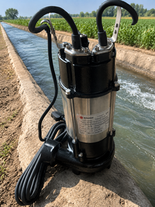 Pompe submersible pour eaux usées SS Samson V7500P, 1 CV, monophasée, 230 V, câble de 5 m, acier inoxydable, utilisation agricole et d'irrigation - Product Image 1