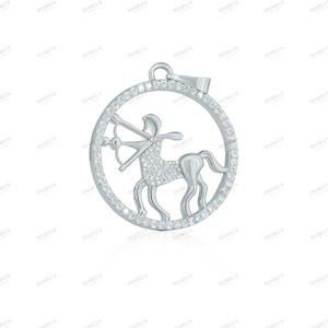 Colgante DIAMLUX con Zirconia, Plata Tibetana, Latón Chapado en Oro de 18K, Ligero, Unisex, Moderno, Personalizable, Diamante de 7ct - Product Image 3