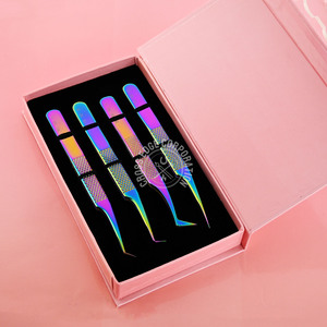 Pince à épiler d'isolement en gros nettoyant extensions de cils volume droit pince à cils 45 90 degrés outil applicateur marque privée - Product Image 1