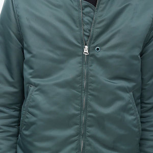 Chaqueta Bomber para Hombre, Color Verde Azulado, Cierre de Cremallera, Cuello Alto, Informal, Impermeable, para Invierno - Product Image 5