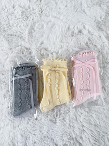 ODM High Quality Women's Crew Length Yoga <b>Socks</b> with Color Bows Ruffles <b>Grip</b> Anti-Slip Design for Pilates Daily Indoor Use - Product Image 2