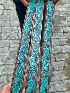 Hand tooled leather <b>belts</b> with artisan detailing ideal for fashion wear gifting <b>western</b> outfits traditional styles and - Product Image 4