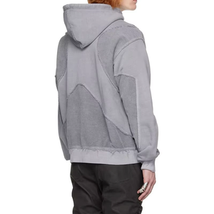 Sweat-shirt à capuche pour homme en molleton épais avec motif ajouré brodé et cordon de serrage - Product Image 2