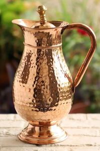 Ensemble de carafes en cuivre pour un look artisanal haut de gamme, ensemble de rangement d'eau en métal avec verres, vaisselle de cuisine durable et réutilisable - Product Image 4