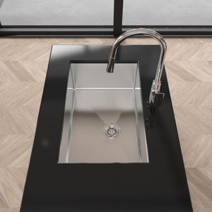 Lavello da Cucina Moderno 76x48 cm a Vasca Singola, Multifunzionale in Acciaio Inox S304, Kit Workstation Sottopiano Fatto a Mano - Product Image 2
