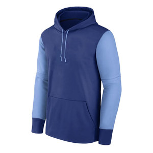 Vente en gros de sweat-shirts à capuche pour hommes, bicolores bleus, avec logo personnalisé, en molleton, style streetwear, coupe slim, vêtements de sport, unisexe - Product Image 2