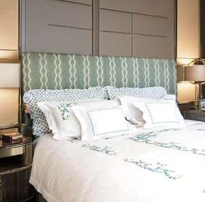 Juego de Fundas de Edredón de Algodón Personalizadas al por Mayor con Bordado de Flores Azules y Puntadas, Fundas de Almohada para el Hogar, Hotel, Boda - Product Image 1