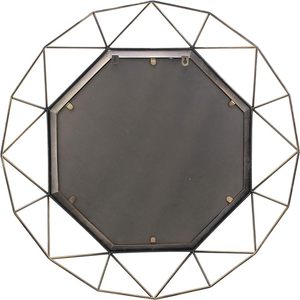 Decorative Antique <b>Gold</b> Geometric Metal Wire Frame Hanging Wall <b>Mirror</b> Round Wall Mounted Vanity Accent <b>Mirror</b> for Living Room - Product Image 6