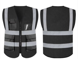 Gilet de sécurité haute visibilité certifié EN, résistant aux acides, en polyester, réfléchissant, avec fermeture éclair, poches, unisexe, pour travaux de construction et utilisation routière - Product Image 6