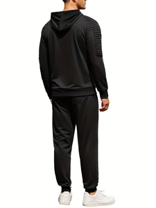 Men's 2-Piece Winter Tracksuit Set Pullover Hoodie Sweatsuit 100% Cotton Quick Dry Casual Jogging Athletic Drawstring Sports - Product Image 4