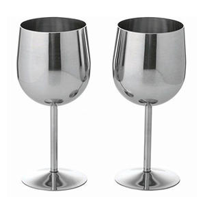 Copa de Vino Alta de Acero Inoxidable Personalizada para Eventos, 16 oz, Acabado Champán, para Vino Tinto - Product Image 1
