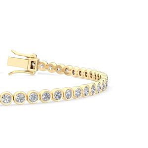 Elegante Pulsera de Tenis con Bisel de Diamantes Redondos Creados en Laboratorio en Oro Rosa de 9K, 3.11 CTW - Product Image 4