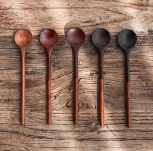 Cuillère à soupe coréenne en bois à long manche, cuillère à mélanger les assaisonnements et sauces, cuillère à remuer en bois à long manche - Product Image 2