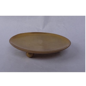 Nordic Decorative Brown Aluminium <b>Mirror</b> Polish Handmade Plate Pedestal <b>Candle</b> <b>Holder</b> Pillar <b>Candle</b> Stand for Home Christmas - Product Image 3