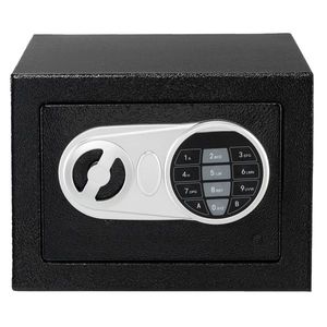 17E Home Use Black Electronic Password Steel Plate Safe Box Upgraded Storage Locker - Product Image 1
