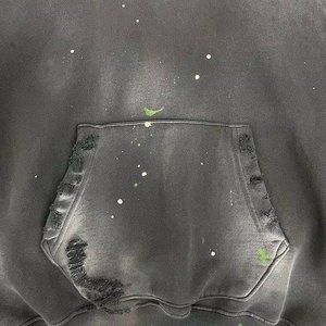 Sudadera con Capucha Estilo Acid Wash para Hombre, Sudaderas con Diseño Personalizado Desgastado, Bordado Vintage, Sudaderas Básicas para Hombre - Product Image 2