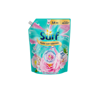 Cairan Pencuci Pakaian Konsentrat Vietnam Surf, Aroma Bunga Teh dan Lily, 3.6kg Kantong Teal 4 Paket per Karton