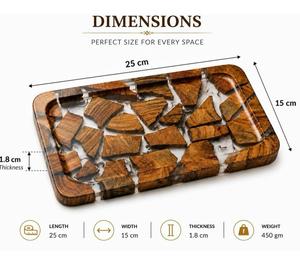 Modern Rectangular Resin Storage <b>Tray</b> with Polished Finish Dishwasher Safe Modern Luxury Design for Kitchen Use - Product Image 2