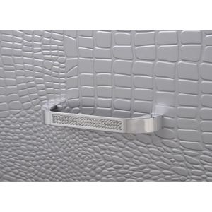 Comò Moderno a 9 Cassetti con Specchio, Dettagli in Finto Cristallo e Finiture Cromate, 1 Pezzo, Colore Argento - Product Image 5