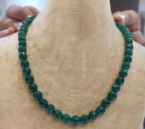 Beau et chic Look monocouche vert Onyx perles perles naturelles perles bijoux collier pour femmes et filles - Product Image 2