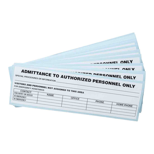 Etiquetas de Seguridad de Plástico Autoadhesivas para Áreas Restringidas, Solo para Personal Autorizado de Brady, Duraderas - Product Image 1