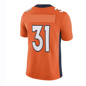 Custom Unisex White American Football Jersey Number 15 V-Neck Short Sleeve Breathable Mesh Polyester Color Blocking Moisture - Product Image 5