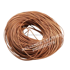 Cordón de cuero redondo Natural Real de 2MM, pulsera de cordón de cuero trenzado marrón, cuerda de cuero genuino de 3mm para hombres - Product Image 4