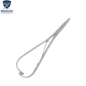 Porte-aiguille Mathieu de haute qualité 12cm 14cm 16cm avec poignée à ressort à verrouillage à cliquet et mâchoires croisées dentelées – Instruments chirurgicaux - Product Image 5