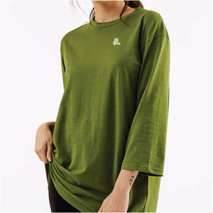 Camiseta de Algodón Orgánico 100% Ecológica, Transpirable, Informal, de Verano, con Logotipo, para Mujer, Talla Grande - Product Image 5