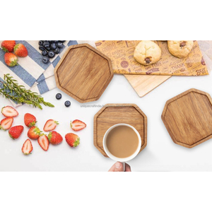 Juego de Posavasos con Incrustaciones Florales Hechas a Mano, Decoración Vintage para Mesa |   Posavasos Clásicos de Madera de Mango de 5 mm de Grosor con Forma de Carro | - Product Image 5