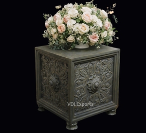 Antique Carved Decorative Pedestal Table – Luxury <b>Wedding</b> Centerpiece Stand & Event Decor <b>Prop</b> - Product Image 1