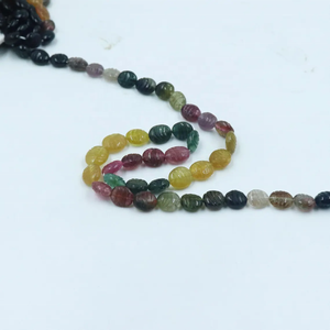 Cuentas de Turmalina Natural de Calidad AAA, Talladas a Mano, Forma Oval Lisa, para la Elaboración de Joyas - Product Image 2