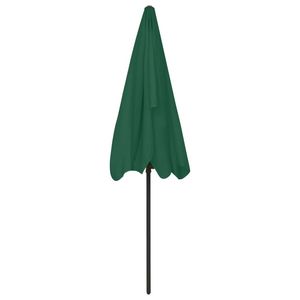 Ombrellone da Spiaggia Inclinabile in Poliestere Verde 200x125 cm con Base - Product Image 5