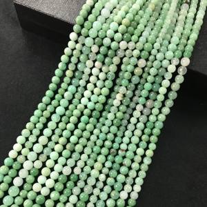 Cuentas Redondas Lisas de Crisoprasa 100% Naturales, Certificadas por IGI, Grado AA, de 4mm-6mm, Color Verde Piedra, Gemas Vivaaz para Joyería - Product Image 2