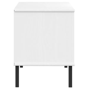 Scarpiera in legno massello OSLO con gambe in metallo bianco 41.7 "x 13.8" x 17.7" - Product Image 5