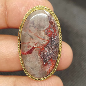 Meilleures ventes : Cabochon rainuré en laiton d'agate Crazy Lace, magnifique pierre précieuse de guérison en cristal pour la fabrication de bijoux et la sertissage - Product Image 1