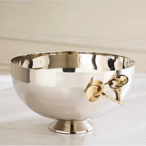 Plateau de service à condiments botanique à trois compartiments avec poignée en laiton moulé motif fleur de pavot, en acier inoxydable, pour apéritifs et collations - Product Image 6