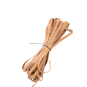 4mm Natural Color Custom Color Flat <b>Leather</b> Cord Soft <b>Leather</b> Strip for Jewelry Making - Product Image 4