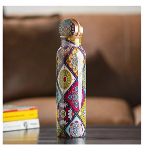 Wholesale Prices Enamel Printed <b>Copper</b> Drinking <b>Bottle</b> Enamel Print Lid Included Modern Design <b>Copper</b> <b>Water</b> <b>Bottle</b> - Product Image 3