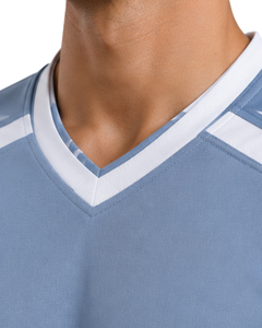Light Blue <b>White</b> Men Performance V Neck T Shirt Short Sleeve Sports Jersey Breathable Quick Dry Custom Athletic Gym Training <b>Tee</b> - Product Image 5